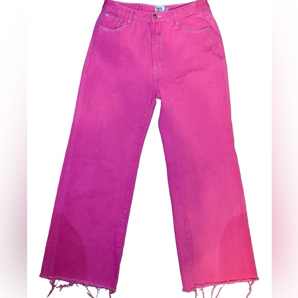 Princess Polly Denim - Princess Polly pink cropped jeans size 8